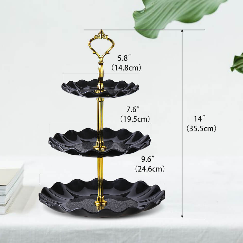 black cupcake stand size