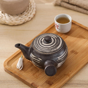 Japanese Kyusu Tea Pot with Infuser and Lid - Capacity 350ML - Black