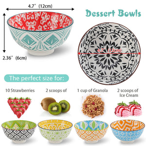 Porcelain Dessert  Cereal bowl Set of 6