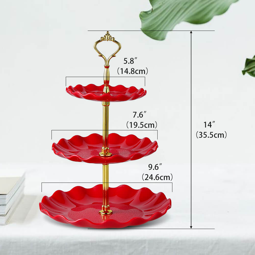 red cupcake stand size