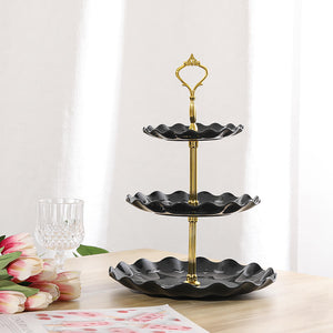 black  tiered serving tray